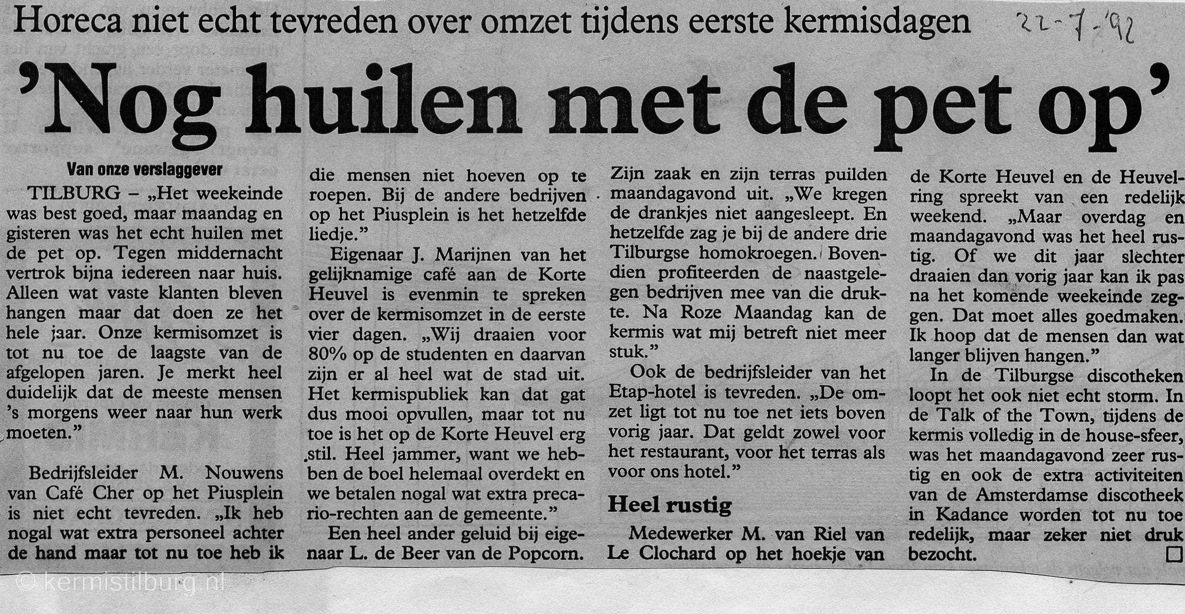 1992, Kermis, Tilburg, Tilburgse kermis