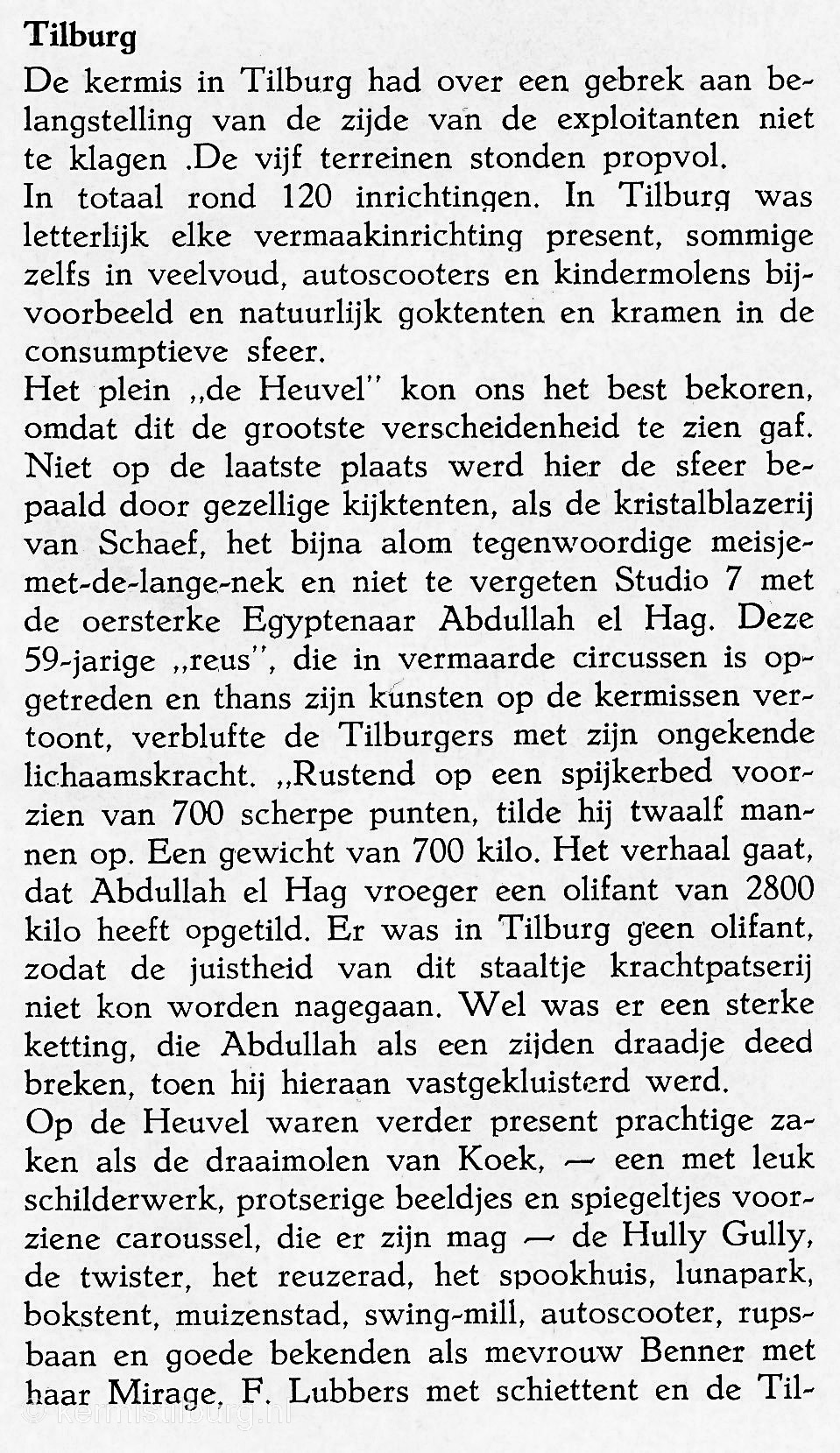 1969, Kermis, Tilburg, Tilburgse kermis