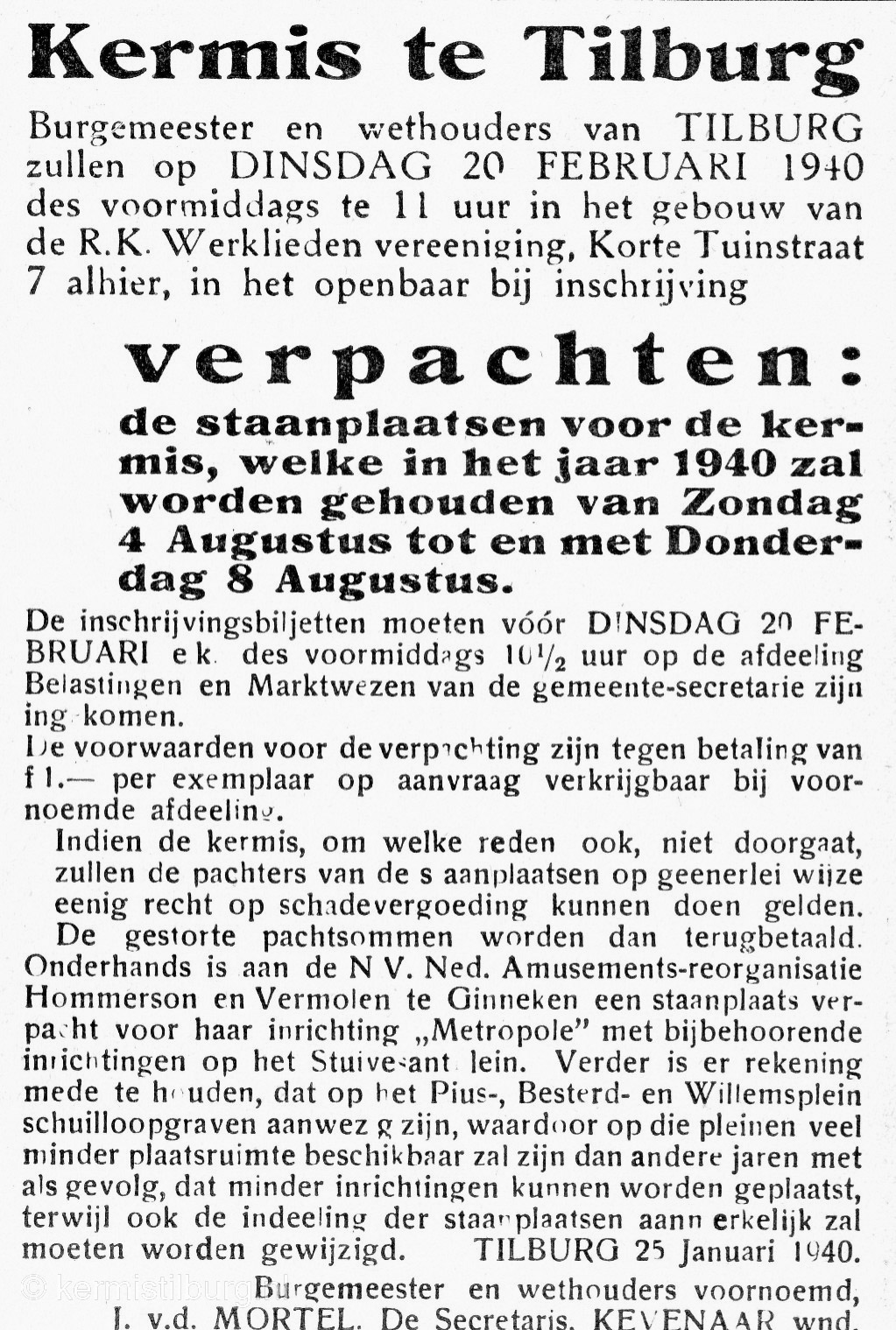 1940, Kermis, Tilburg, Tilburgse kermis, krant
