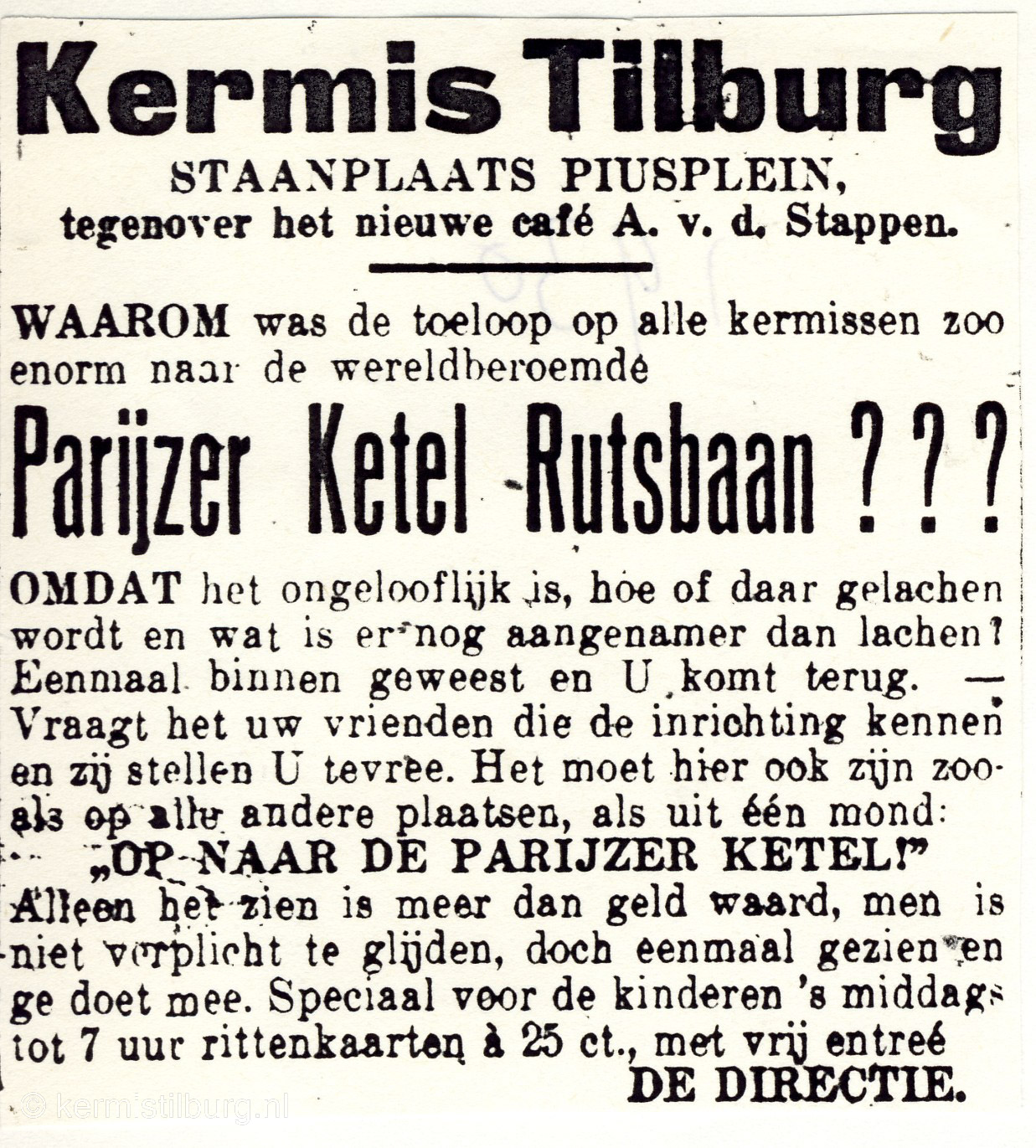 1930, Kermis, Tilburg, Tilburgse kermis