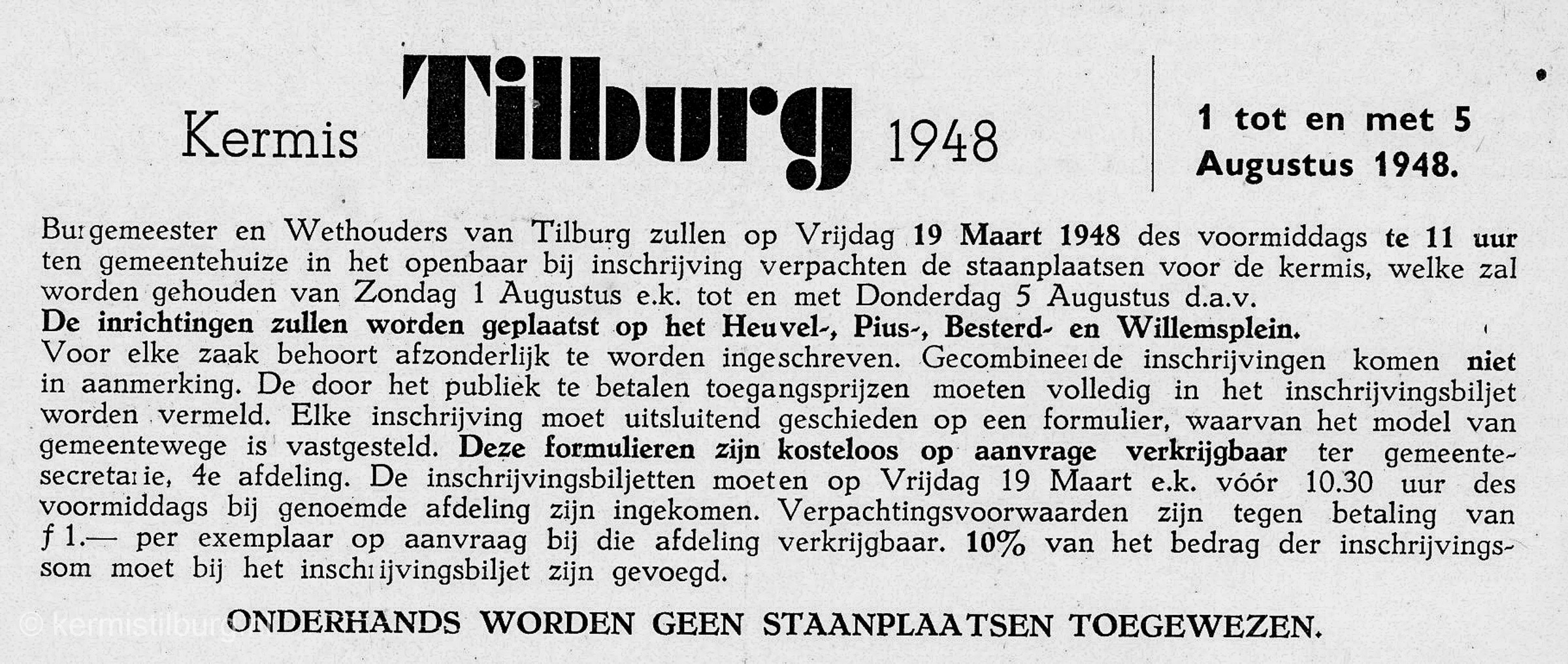 1948, Kermis, Tilburg, Tilburgse kermis, krant