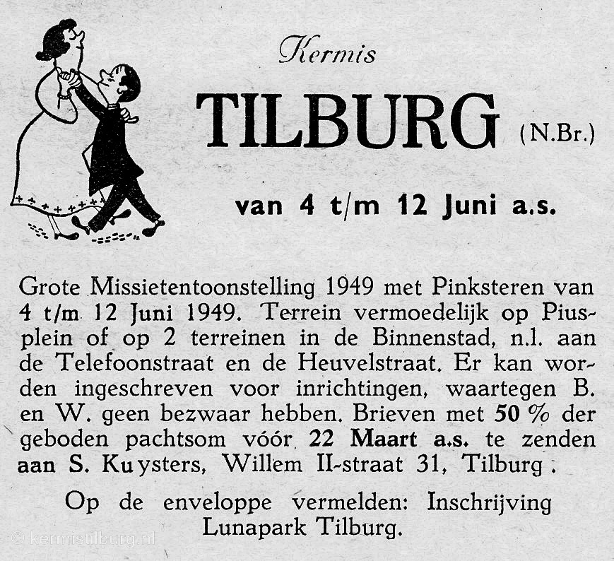 1949, Kermis, Tilburg, Tilburgse kermis