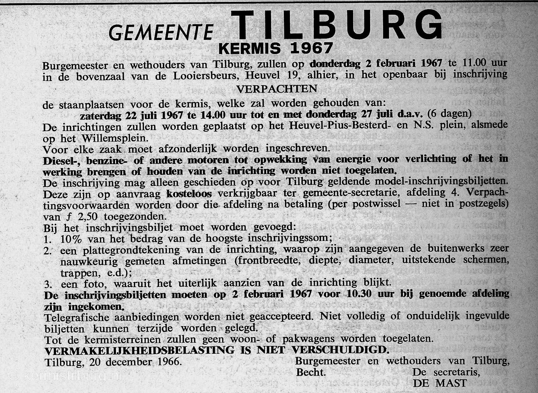 1967, Kermis, Tilburg, Tilburgse kermis, skc