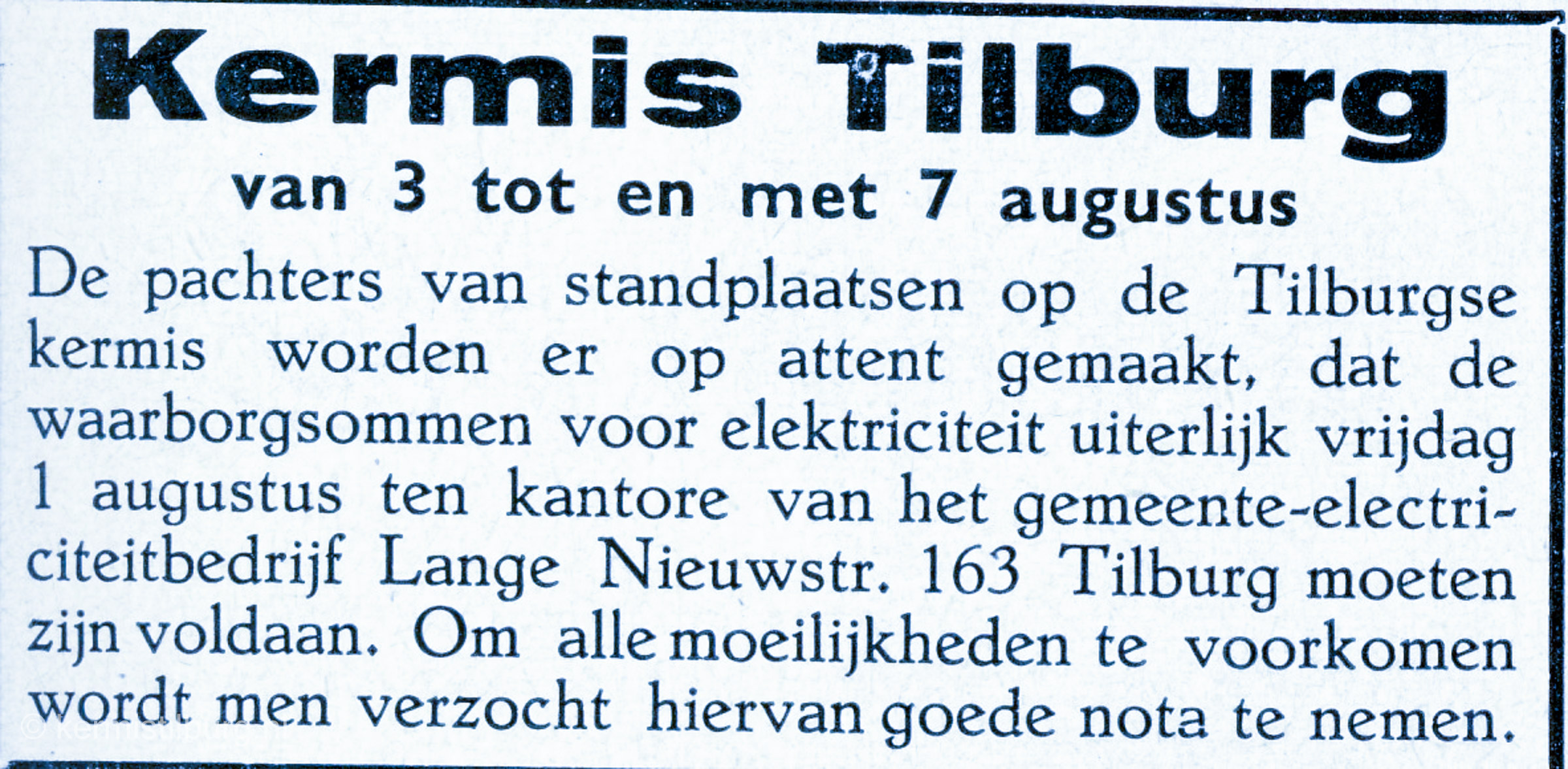 1958, Kermis, Tilburg