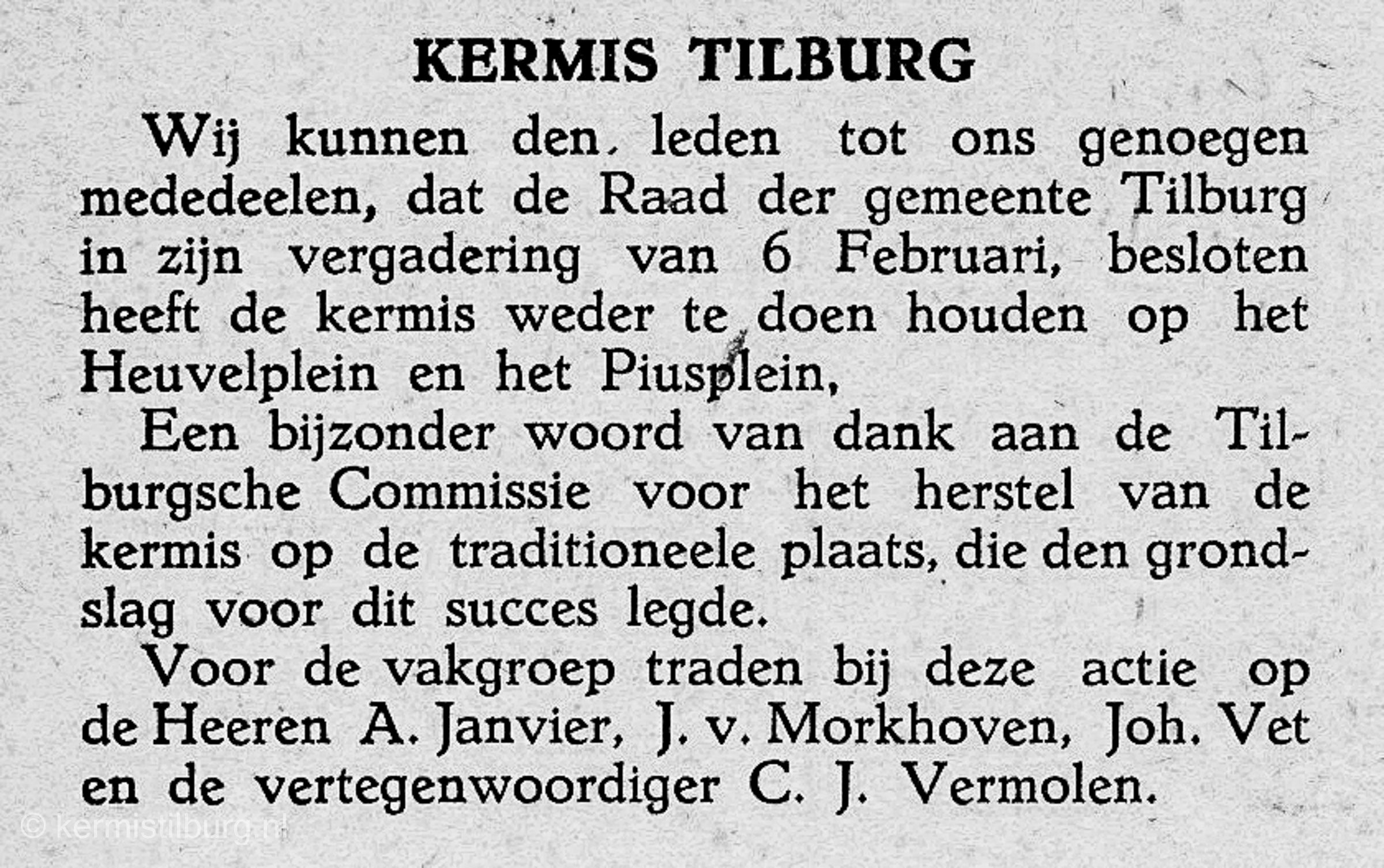 1946, Kermis, Tilburg, Tilburgse kermis, krant